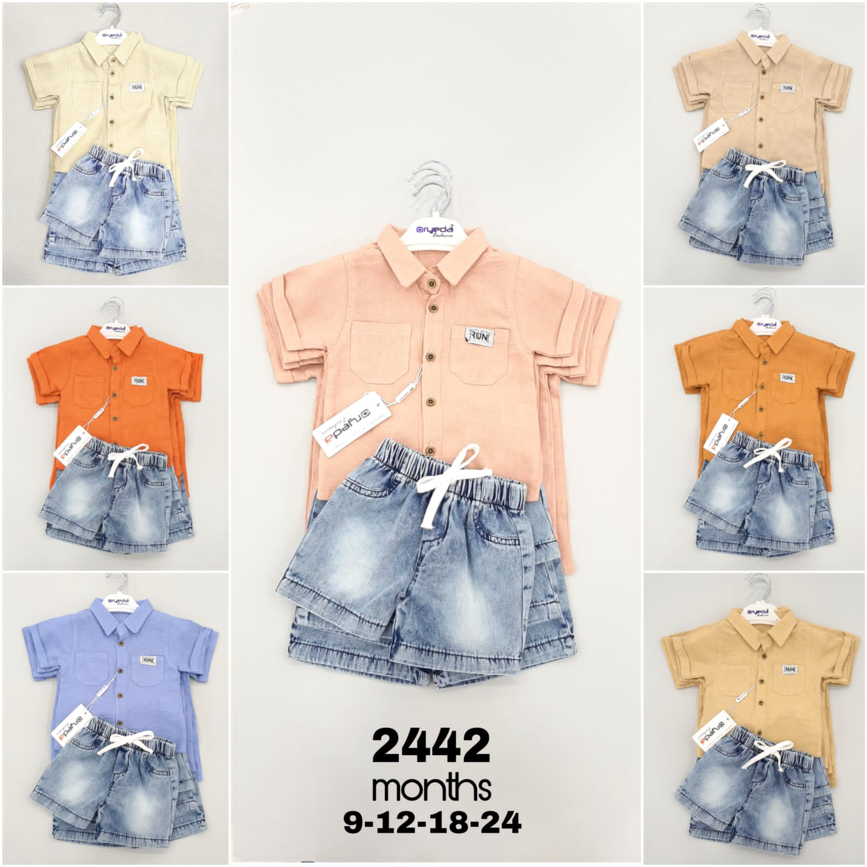 2442-ERKEK KOT ŞORTLU TAKIM 9-24 AY