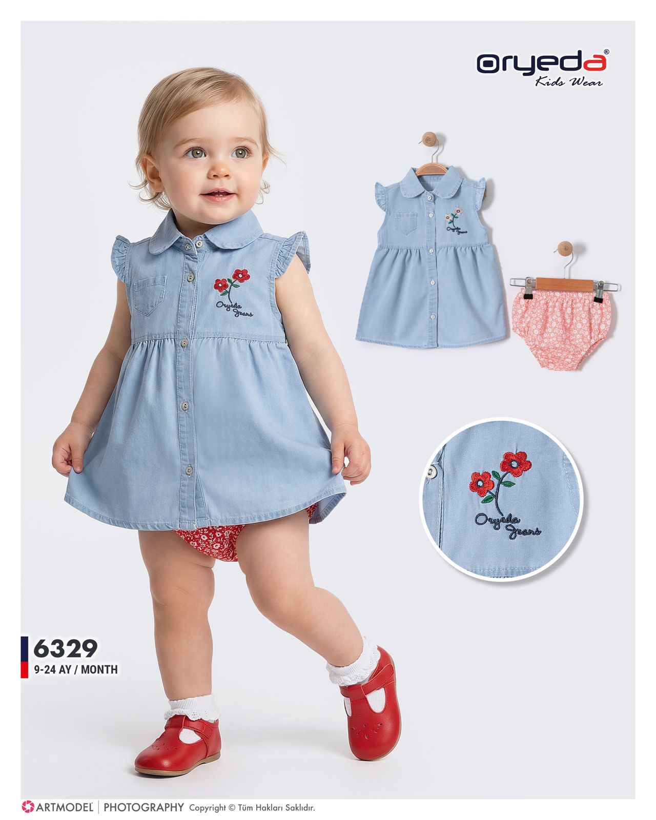 6329-KIZ ÇAMAŞIRLI ELBİSE 9-24 AY