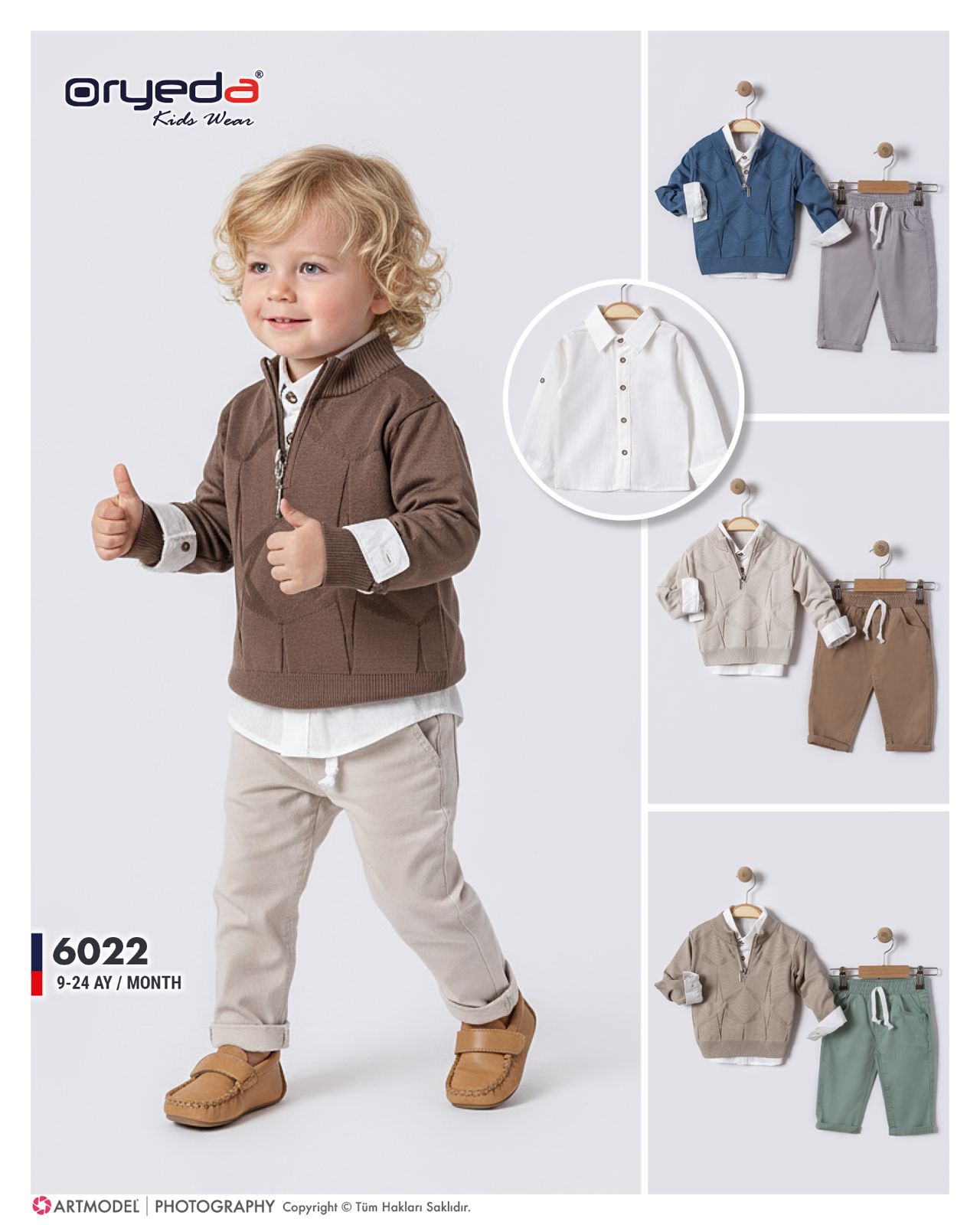 6022-ERKEK YILDIZ DESENLİ TRİKO KAZAKLI TAKIM 9-24 AY