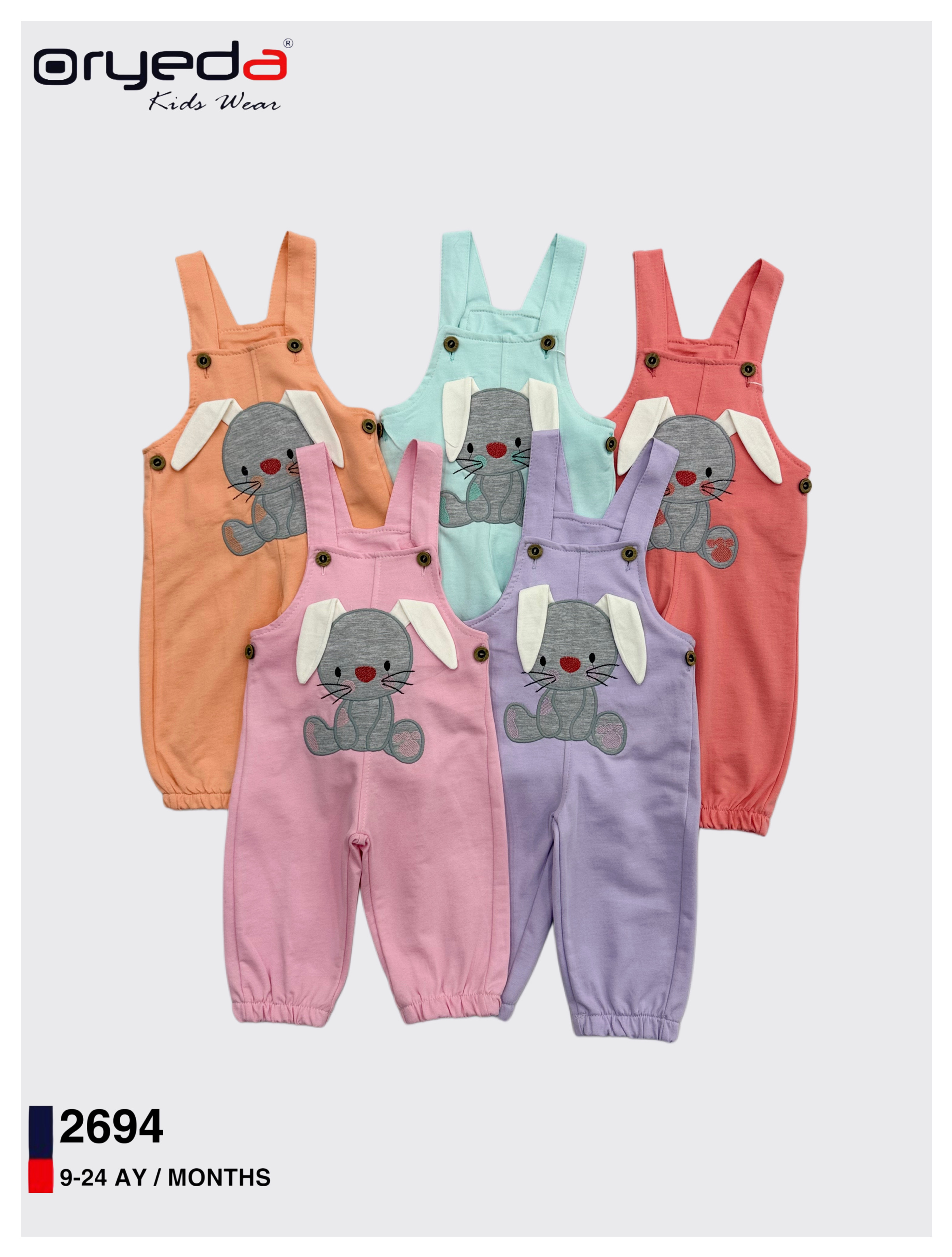 2694-KIZ TAVŞAN NAKIŞLI İKİİPLİK SLOPET 9-24 AY