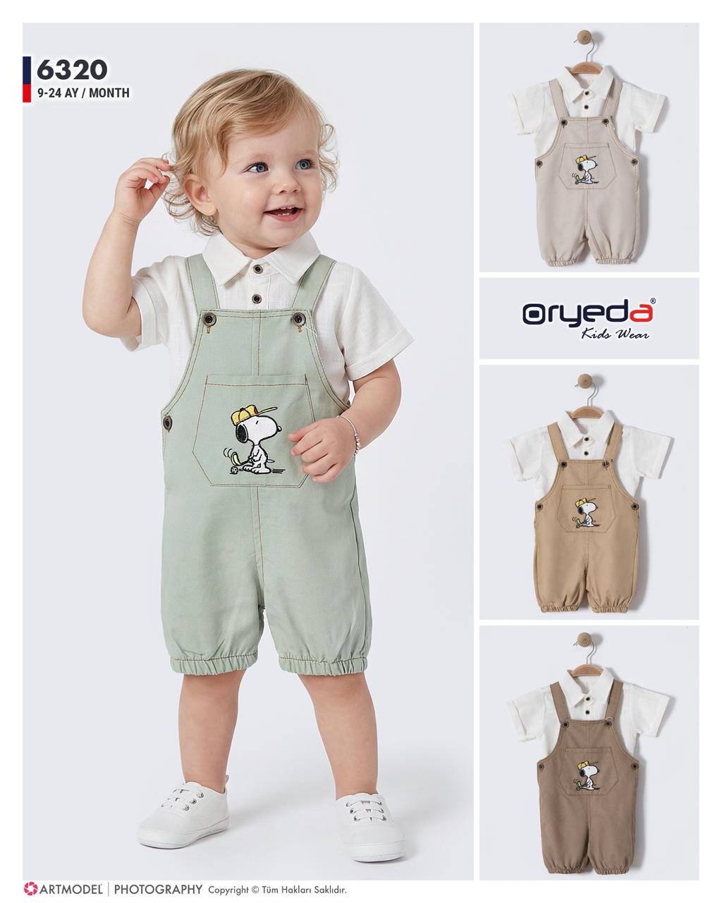 6320-ERKEK SNOPY NAKIŞLI GÖMLEKLİ SLOPET 9-24 AY