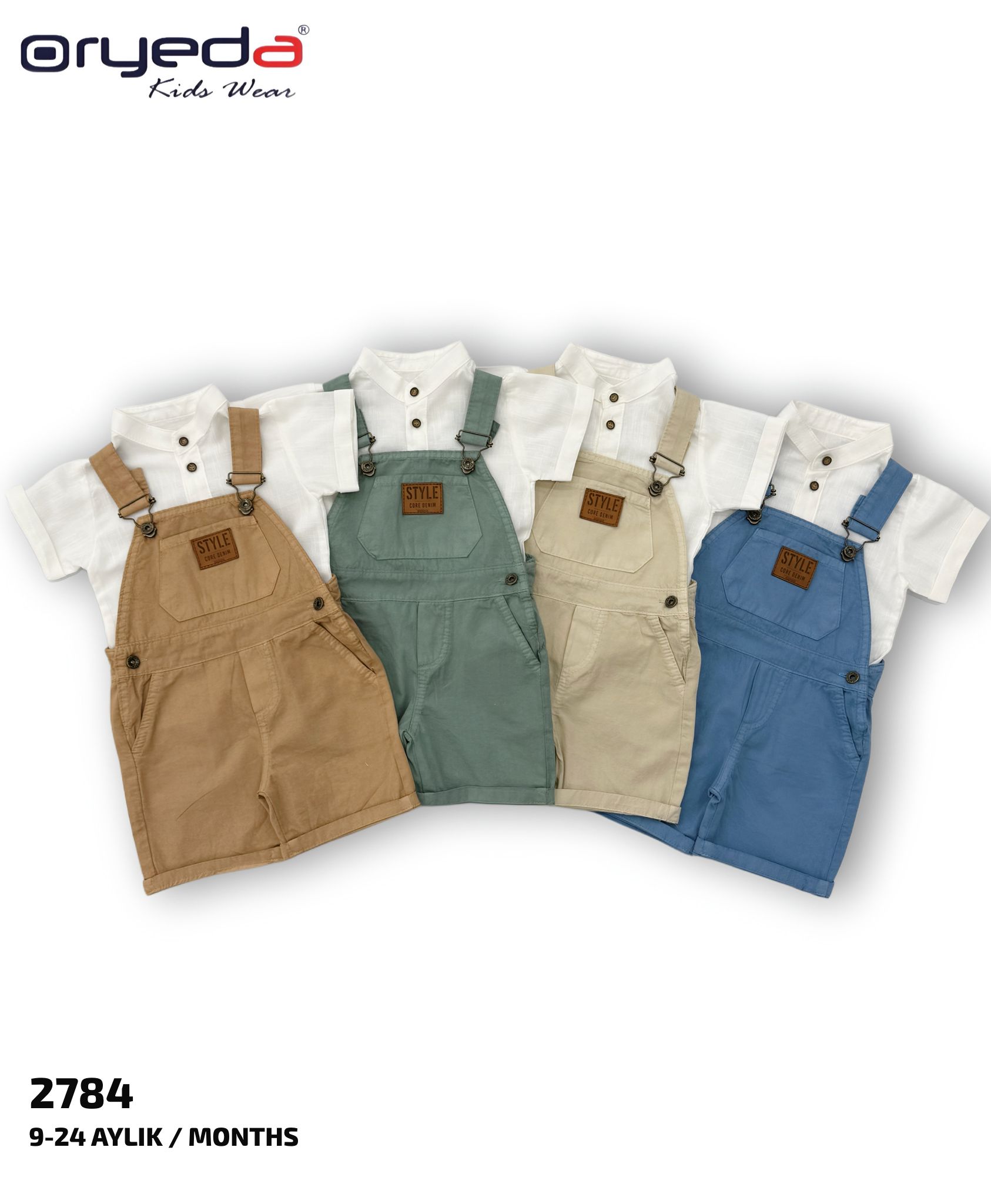 2784-ERKEK GÖMLEKLİ RENKLİ SLOPET 9-24 AY