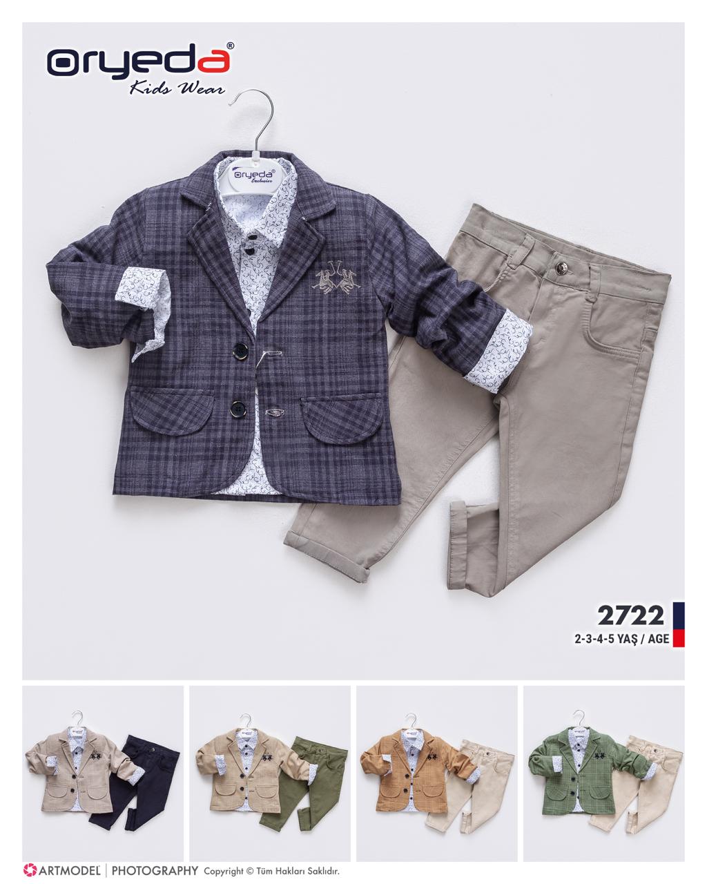 2722-ERKEK KARELİ NAKIŞLI CEKETLİ TAKIM 2-5 YAŞ